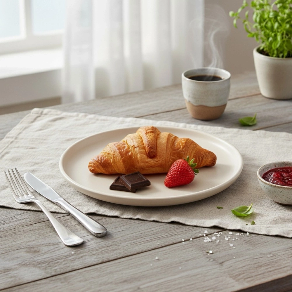 Talerz deserowy ceramiczny kremowy SKANDI 20,5 cm