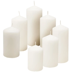 Świece bryłowe białe bezzapachowe 7 szt.