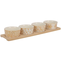 Miseczki na przekąski porcelanowe na tacy 5 el.