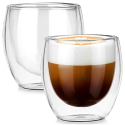 Szklanki termiczne z podwójną ścianką do kawy i herbaty 250 ml 2 szt.