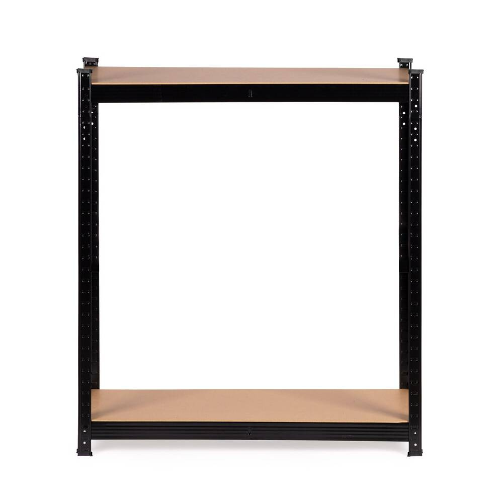 Regał magazynowy metalowy czarny 2w1, 5 jasnych półek 150x75x30 cm