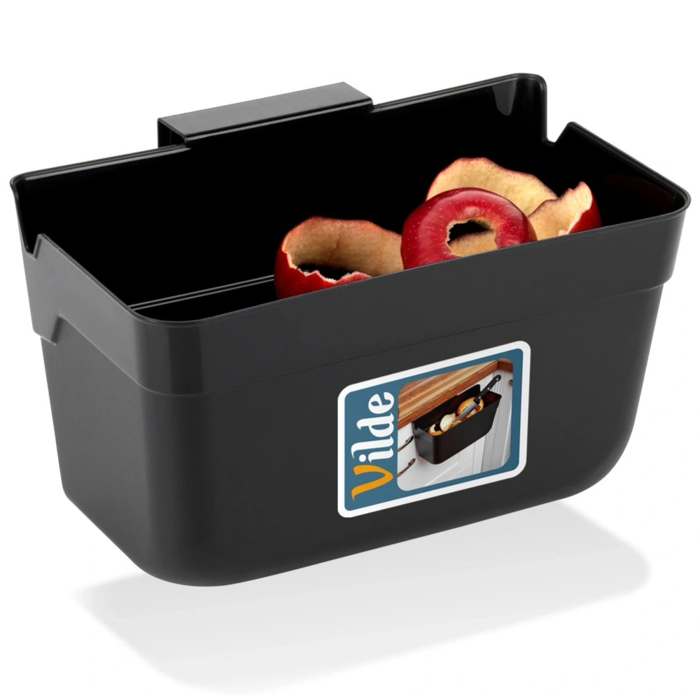 Pojemnik na obierki na drzwi czarny 2,5 l 22,5x15x13,5 cm