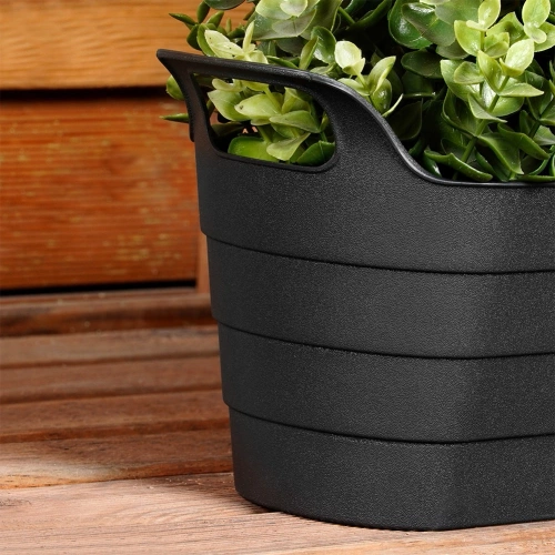Doniczka ogrodowa plastikowa czarna podłużna 44,5 cm