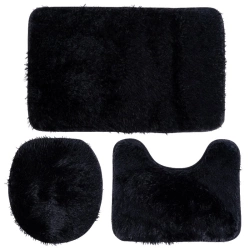 Zestaw dywaników łazienkowych czarny 3 el.