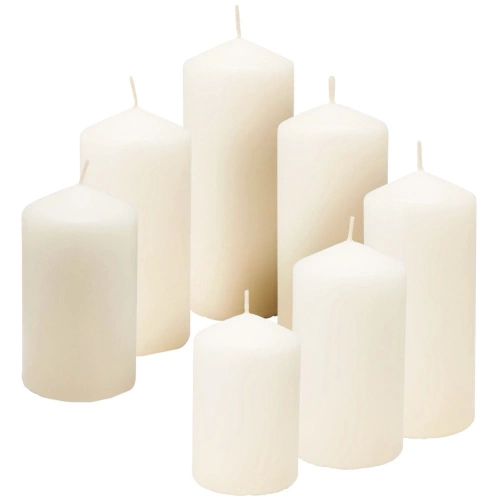 Świece bryłowe białe bezzapachowe 7 szt.