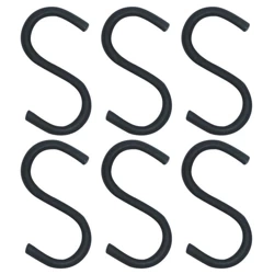 Haczyki na reling kuchenny czarne RADKA 7,5 cm 6 szt.