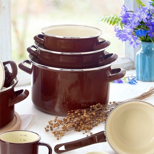 Garnek emaliowany BROWN 18 cm, 2 l