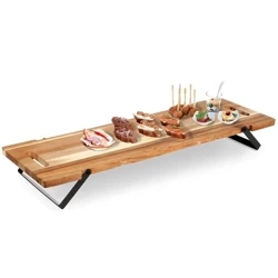 Taca do serwowania drewniana na nóżkach 67,5x19,5x7,5 cm