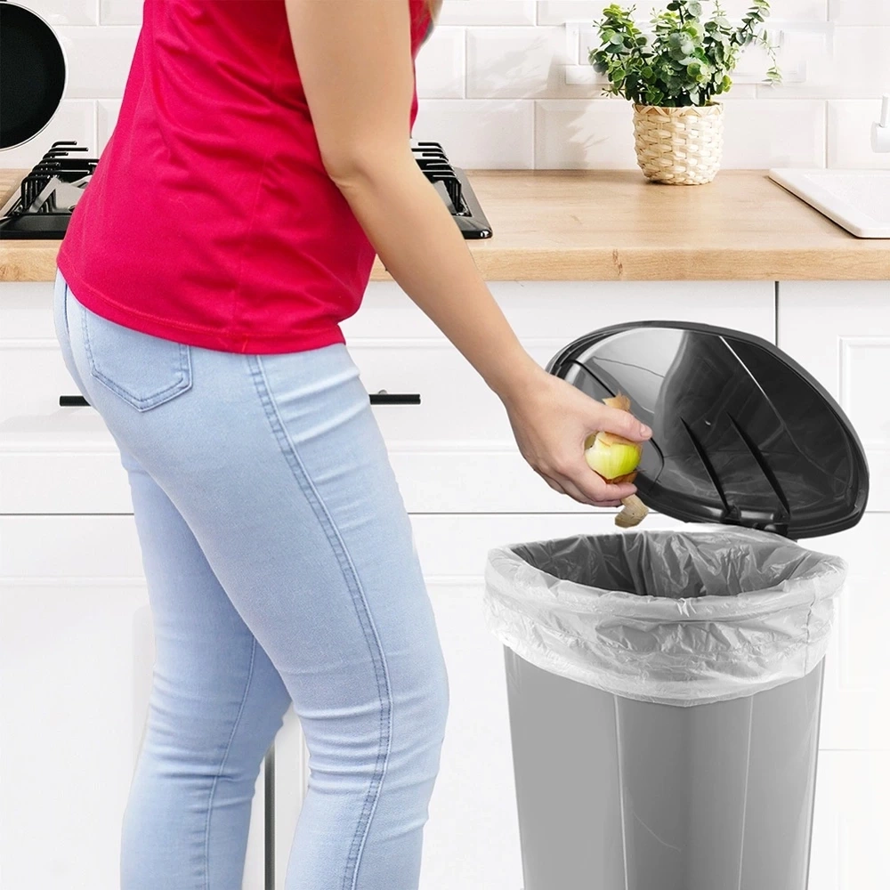 Kosz na śmieci z pedałem plastikowy szary 50 l