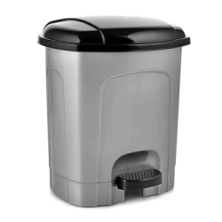 Kosz na śmieci z pedałem plastikowy szary 3 l