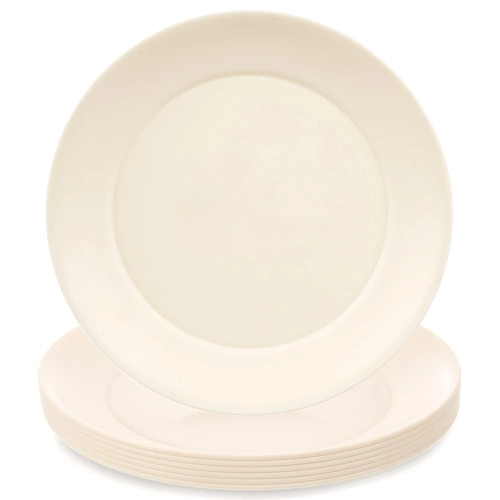 Talerze obiadowe płytkie plastikowe kremowe SANDY 23,5cm 6 szt.