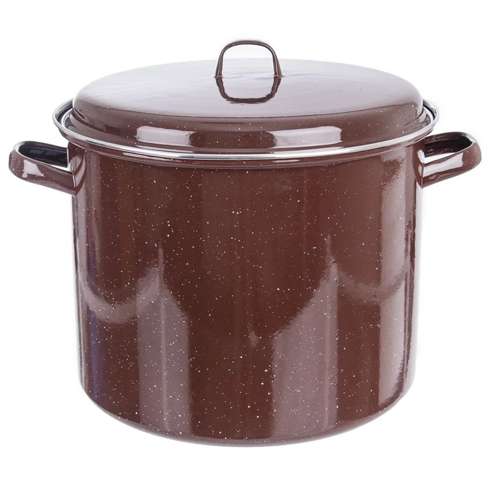 Garnek emaliowany brązowy BROWN 32 cm, 20 l
