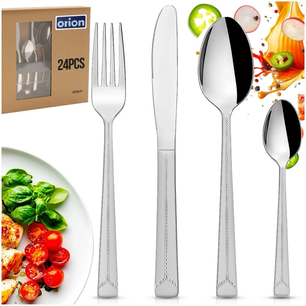 Zestaw sztućców stalowy dla 6 osób 24 el.
