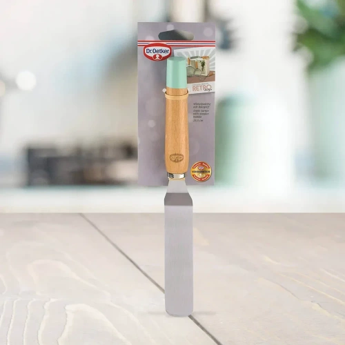 Łopatka kątowa ze stali nierdzewnej z drewnianą rączką 26,5 cm Dr. Oetker