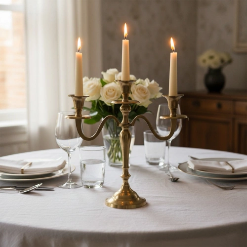 Świecznik kandelabr złoty 3-ramienny 30 cm