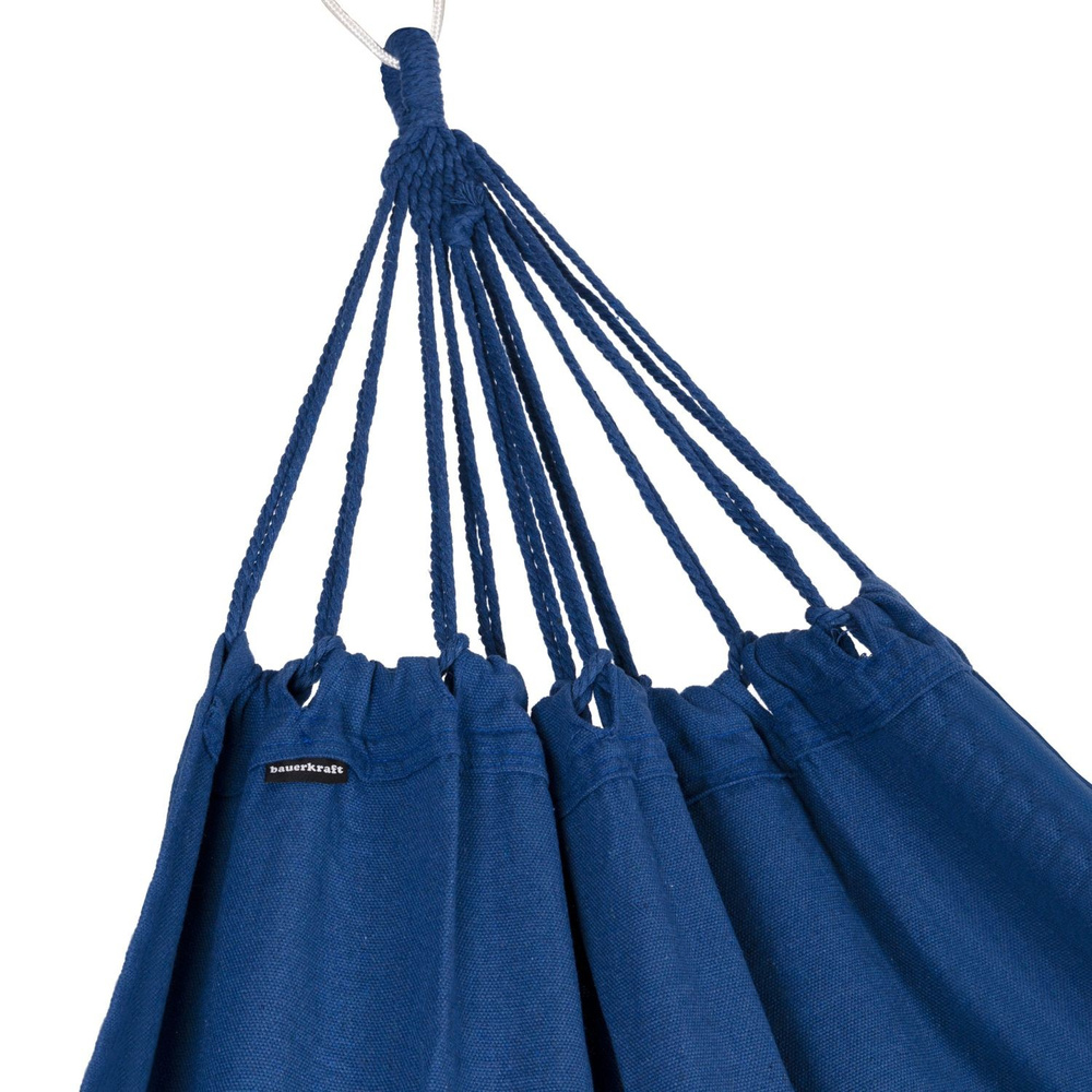 Dwuosobowy hamak ogrodowy bujak huśtawka leżak 200x150cm boho granatowy