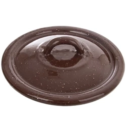 Pokrywka emaliowana brązowa BROWN 14 cm