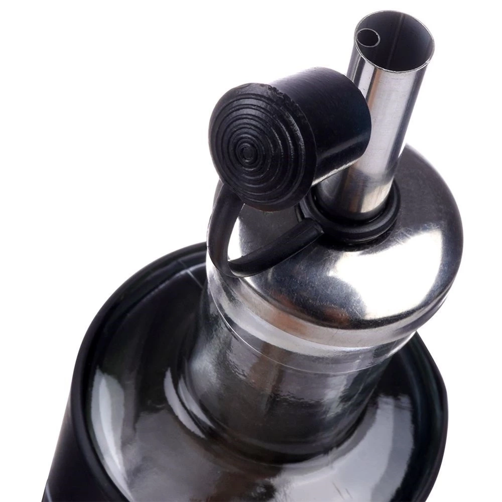 Butelki na oliwę i ocet szklane czarne 300 ml 2 szt.