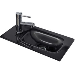 Umywalka szklana szara 45 cm Luna FACKELMANN