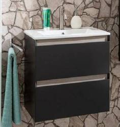 Szafka łazienkowa grafit 60 cm z ceramiczną umywalką Kolekcja Miami