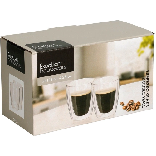 Szklanki termiczne z podwójną ścianką do kawy espresso 120 ml 2 szt.