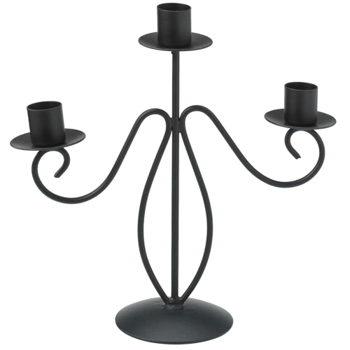 Świecznik kandelabr czarny 3-ramienny