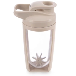 Shaker treningowy z kulką tritan beżowy szczelny 700 ml