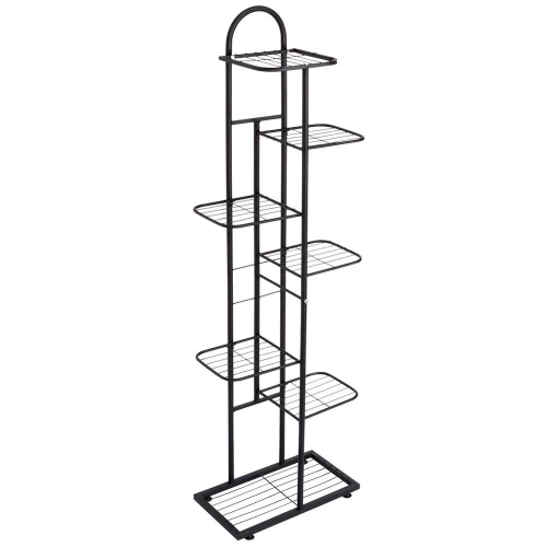 Kwietnik metalowy czarny 7-poziomowy 126 cm