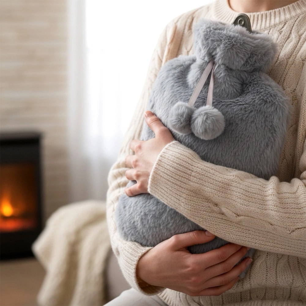 Termofor z pokrowcem szary 2 l