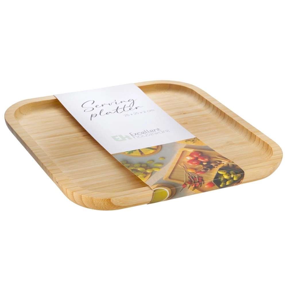Taca do serwowania bambusowa 25x25 cm