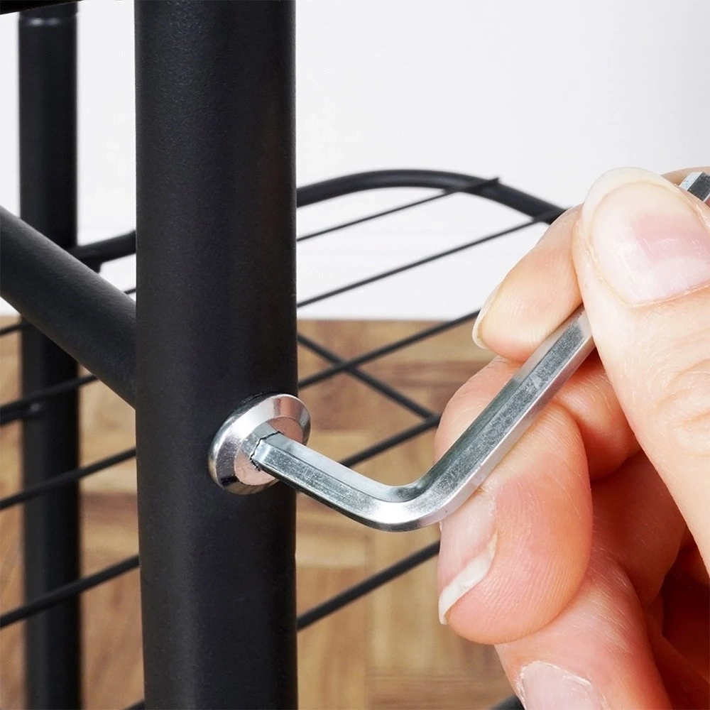 Kwietnik metalowy czarny 5-poziomowy 96 cm