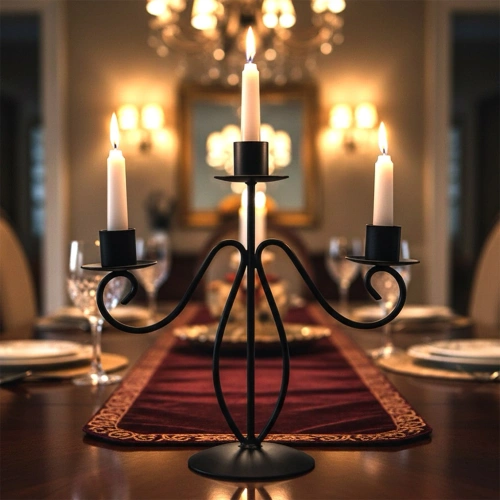 Świecznik kandelabr czarny 3-ramienny