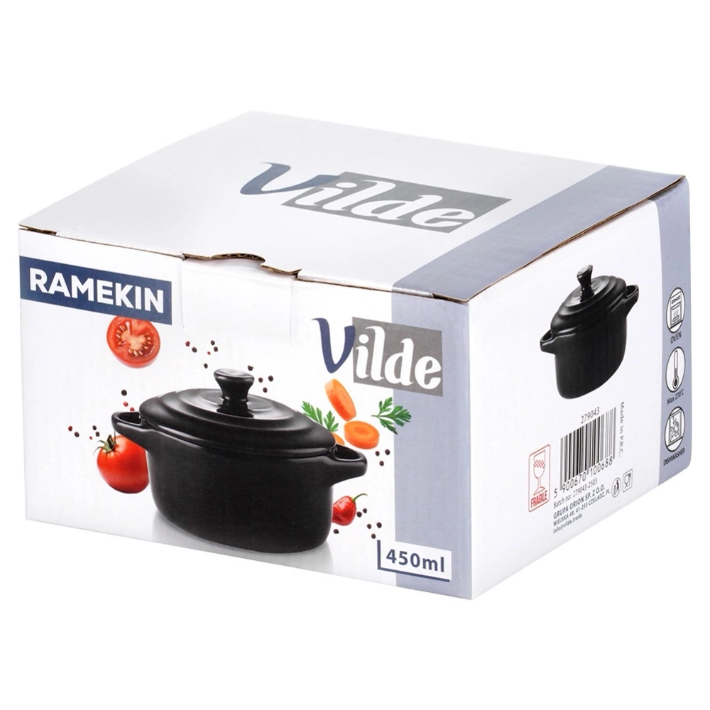 Miseczka do zapiekania porcelanowa z pokrywką 450 ml