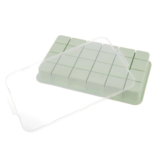 Forma do kostek lodu z pokrywką silikonowa zielona 22,5x13x3 cm