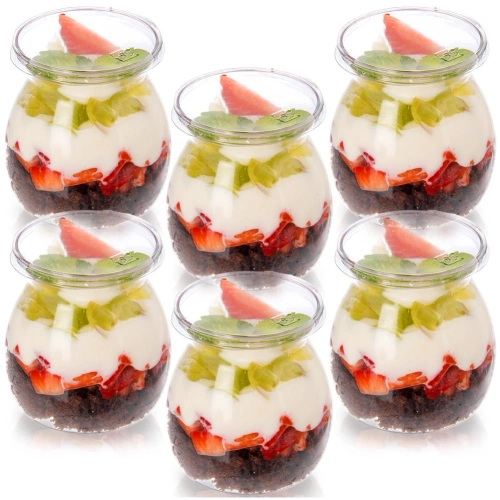 Pucharki na jogurt i desery z pokrywkami 160 ml 6 szt.