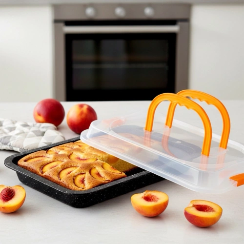 Forma do pieczenia granitowa z pokrywką 36x23x4,5 cm