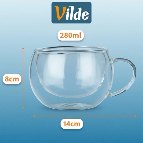 Szklanki termiczne z podwójną ścianką do kawy i herbaty 280 ml 2 szt.