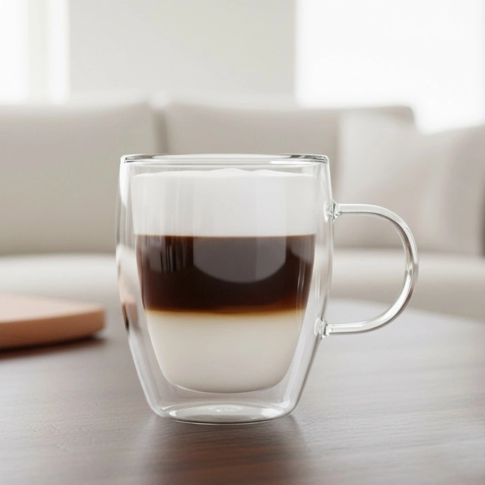 Szklanka termiczna z podwójną ścianką do kawy latte DOUBLE 300 ml