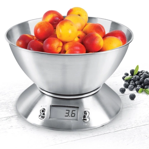 Waga kuchenna stalowa z misą elektroniczna 5 kg, 2,2 l