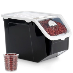 Pojemnik na warzywa i owoce z pokrywką czarny 12 l