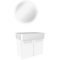 Zestaw białych mebli łazienkowych z umywalką ceramiczną 60 cm Lima Fackelmann