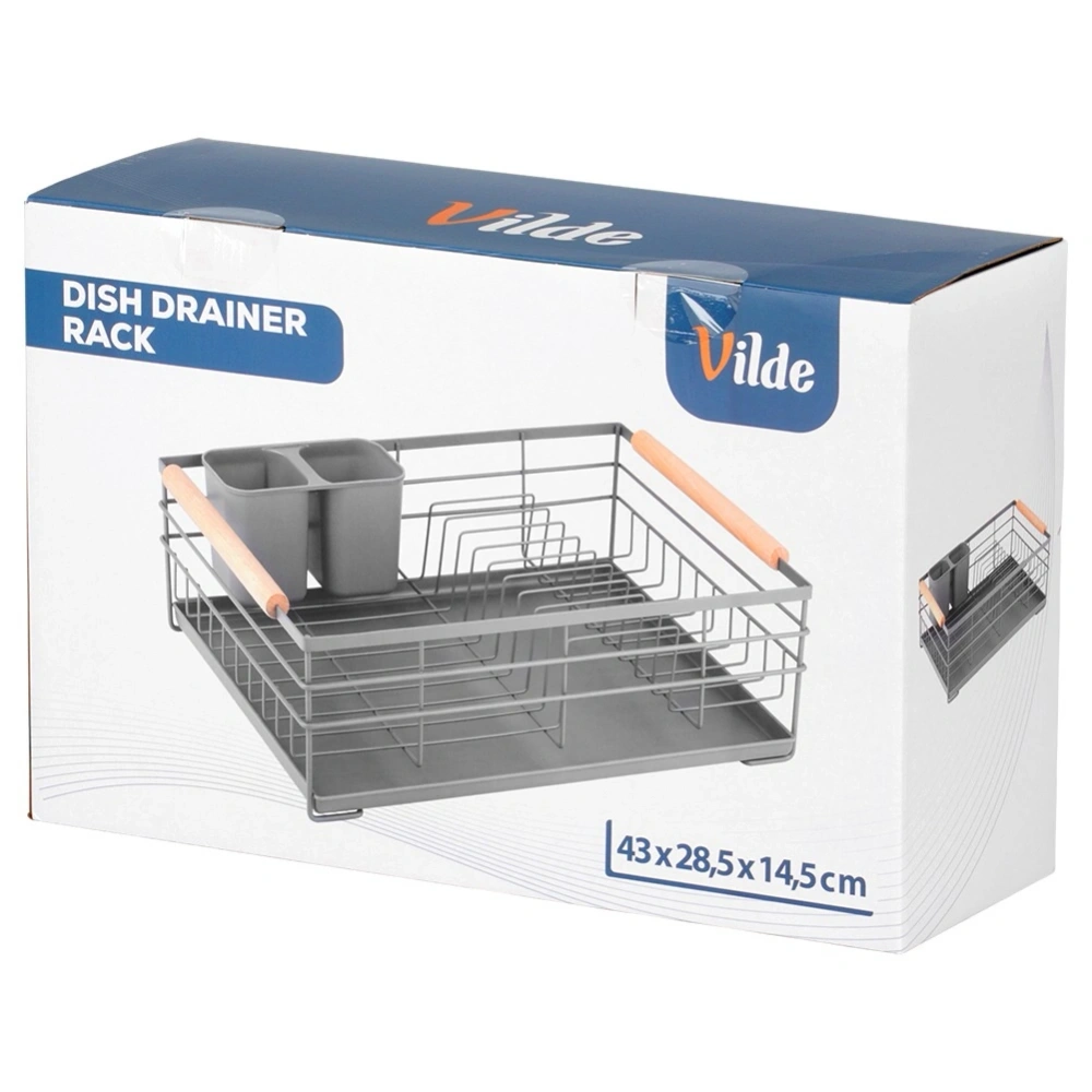 Suszarka na naczynia szara 43x28,5x14,5 cm