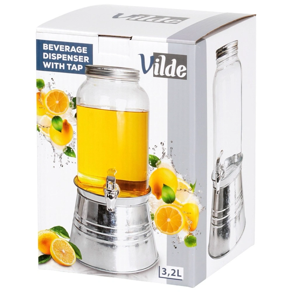 Słój do napojów z kranikiem i stojakiem 3,2 l