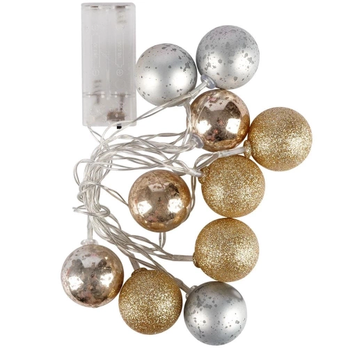 Lampki bombki świecące 10 LED szampańskie 4 cm