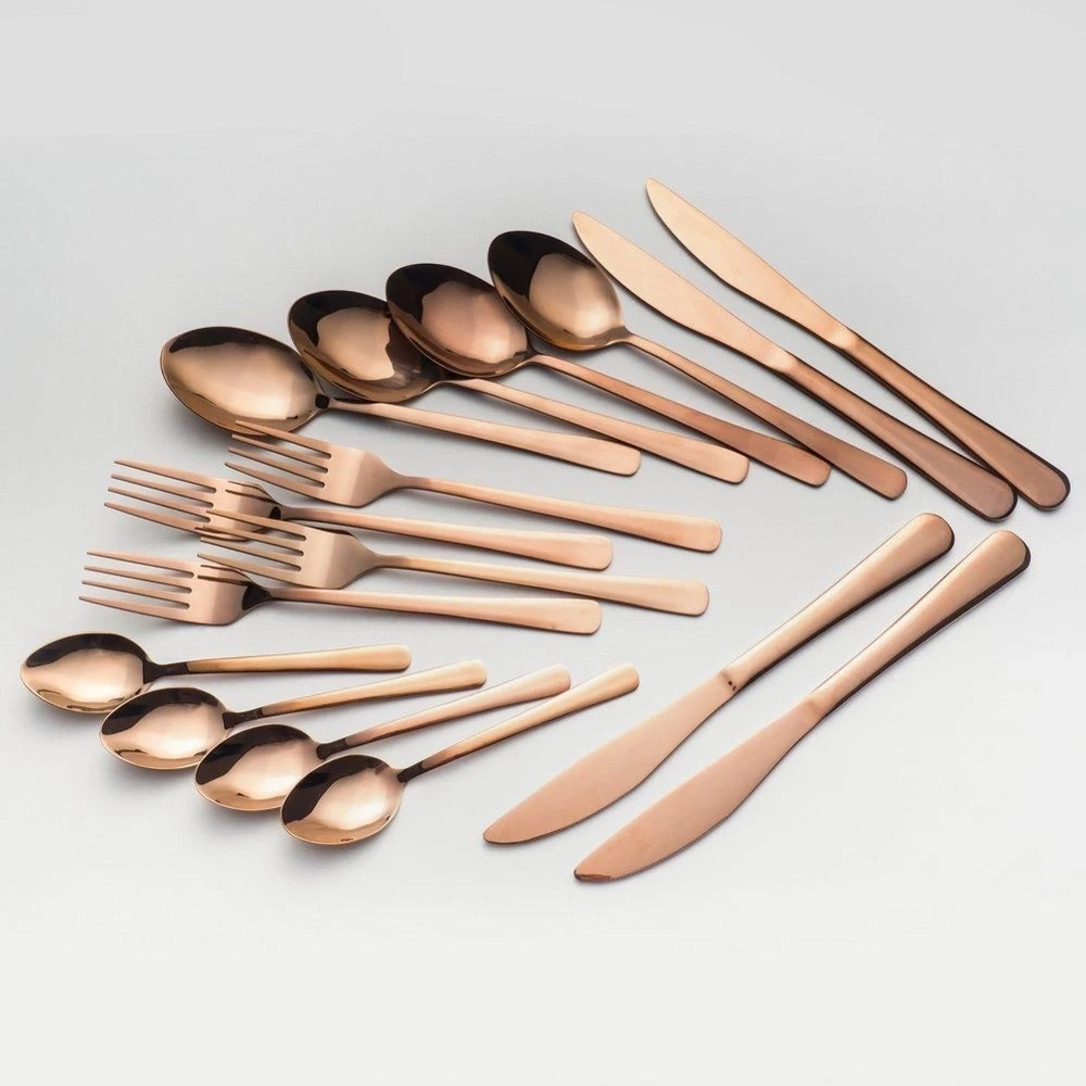 Zestaw sztućców stalowy czarny dla 4 osób 16 el.