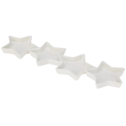 Talerz na przekąski porcelanowy biały gwiazdki 30x8,5 cm