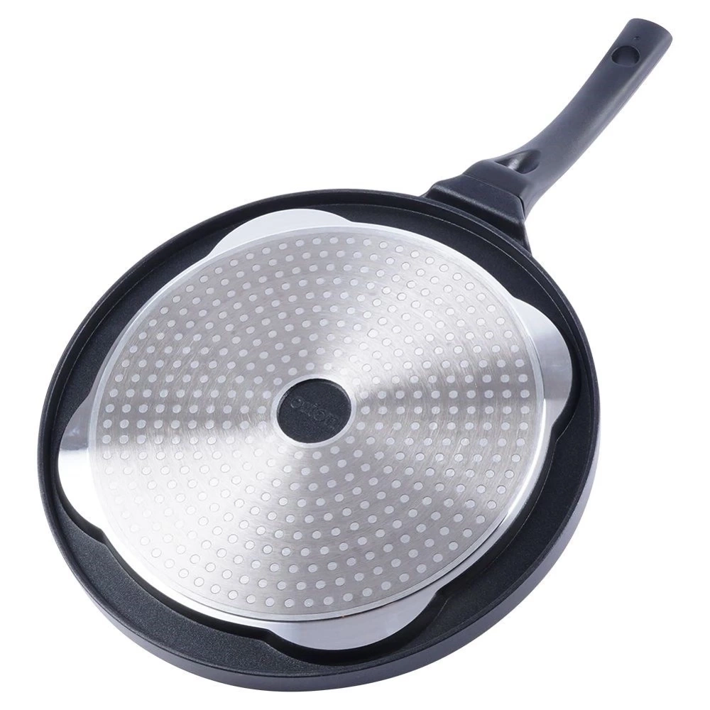 Patelnia do burgerów i jajek granitowa grillowa 4 otwory GRANDE 26,5 cm