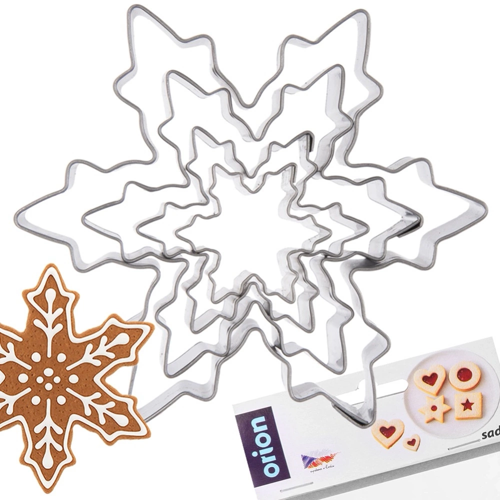 Wykrawacze do ciastek stalowe płatki śniegu 4 szt.