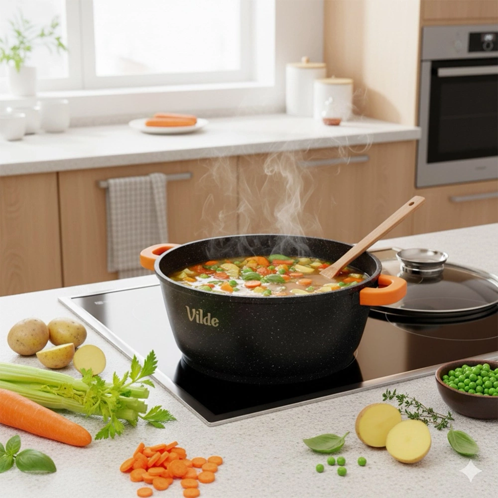 Garnek granitowy ze szklaną pokrywką TERRUNA AROMA 28 cm, 5,8 l