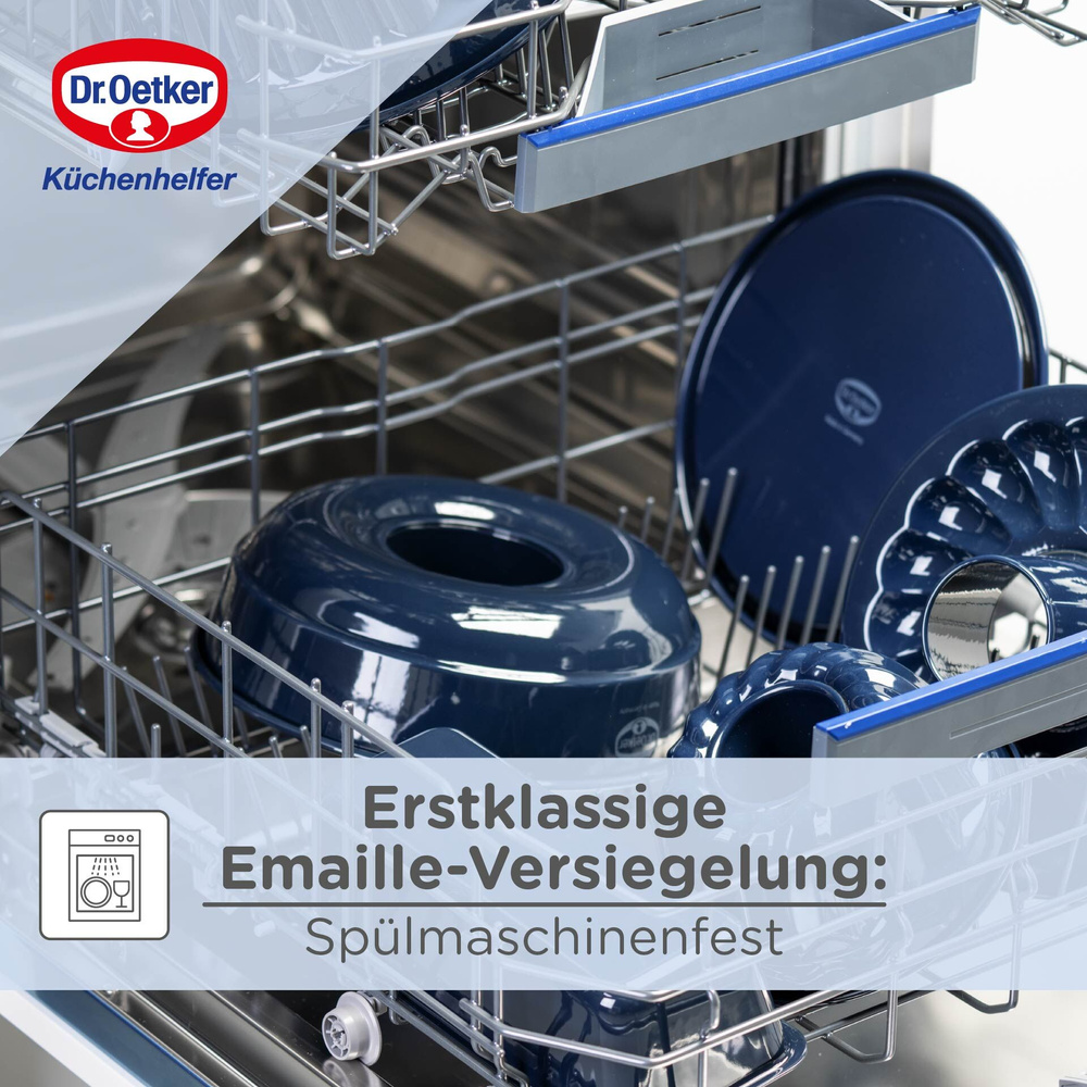 Forma blacha do pieczenia ciast tarty  babki, Ø28 cm, emaliowana Dr. Oetker